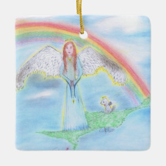 Rainbow bridge ceramic ornament