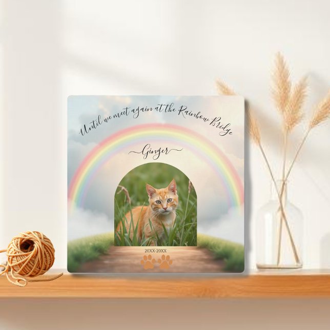 Rainbow Bridge-Custom Cat Memorial  Plaque (Rainbow Bridge-Custom Cat Memorial Plaque)