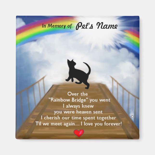 Rainbow Bridge for Cats Magnet (Front)