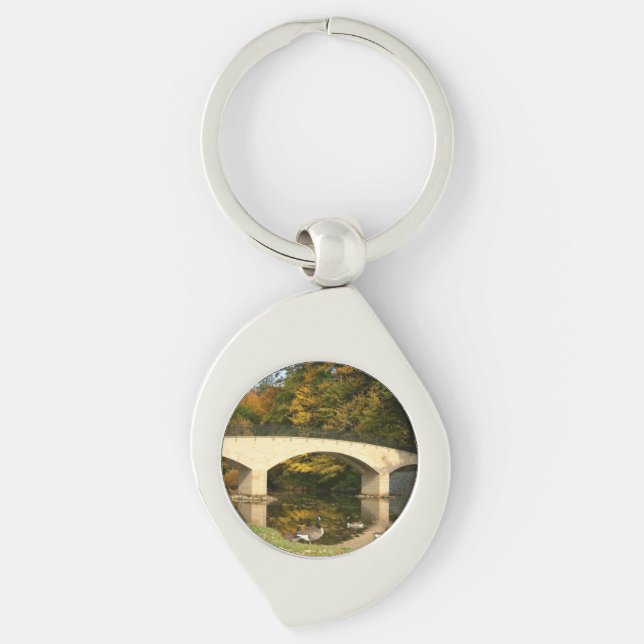 Rainbow Bridge in Fall at Grove City College Key Ring (Front)