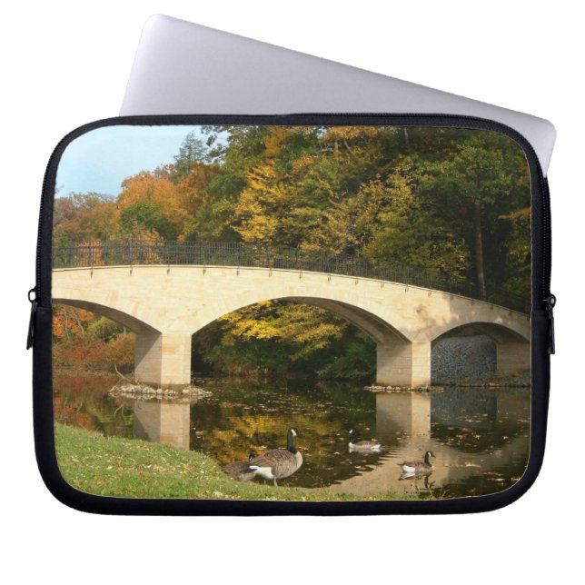 Rainbow Bridge in Fall at Grove City College Laptop Sleeve (Front)