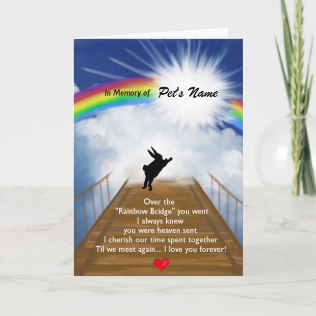 Rainbow Bridge Memorial for Rabbits Card (Front)