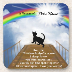 Rainbow Bridge Memorial Poem for Cats Coaster