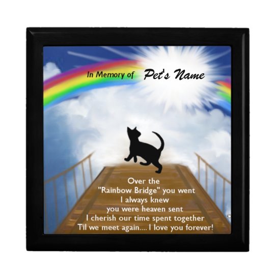 Rainbow Bridge Memorial Poem for Cats Gift Box | Zazzle.com.au