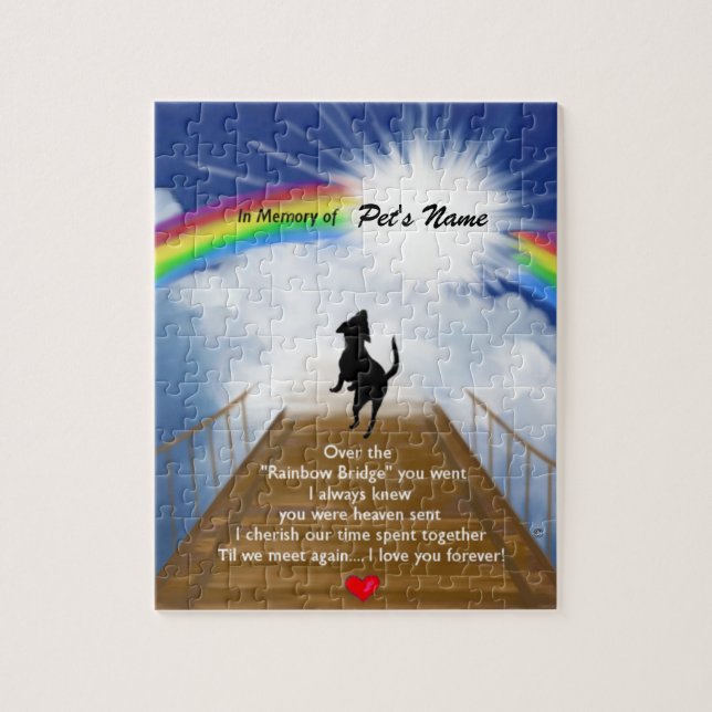 Rainbow Bridge Memorial Poem for Dogs Jigsaw Puzzle (Vertical)