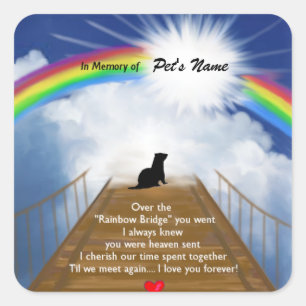 Rainbow Bridge Memorial Poem for Ferrets Square Sticker