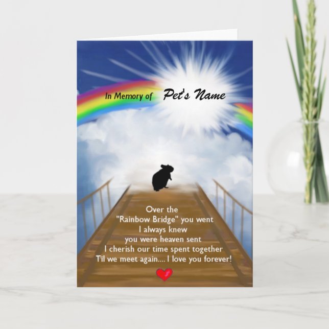 Rainbow Bridge Memorial Poem for Hamsters Card (Front)