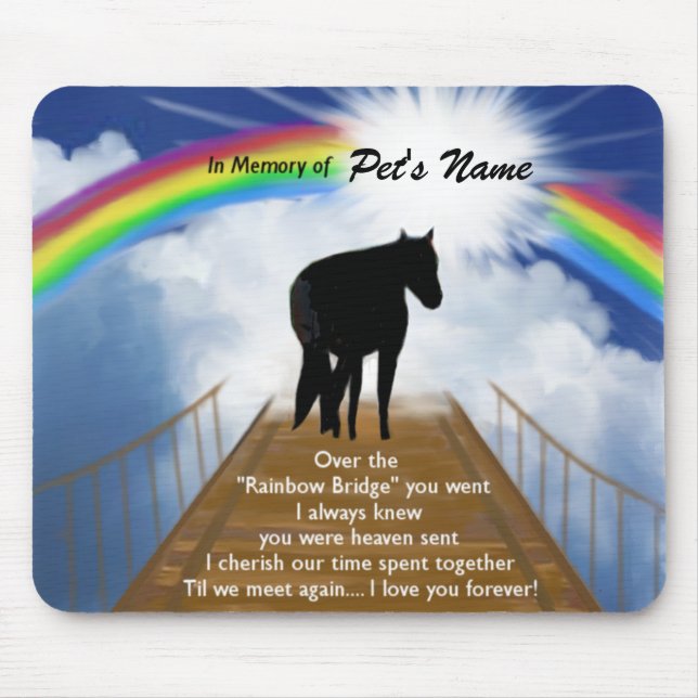 Rainbow Bridge Memorial Poem for Horses Mouse Pad (Front)