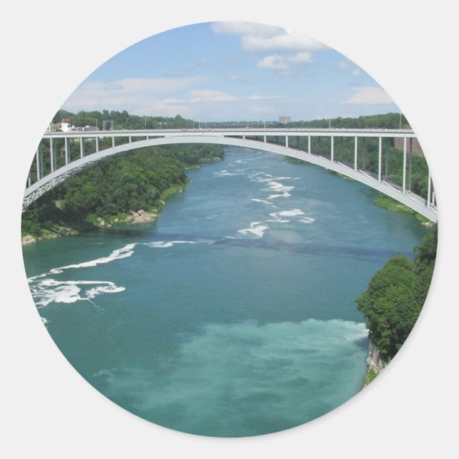 Rainbow Bridge, Niagara Falls Classic Round Sticker (Front)
