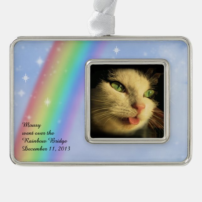 Rainbow Bridge Ornament with your photo & text (Front)