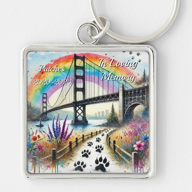 Rainbow Bridge Pet Loss Memory Petal Press Co  Key Ring (Front)
