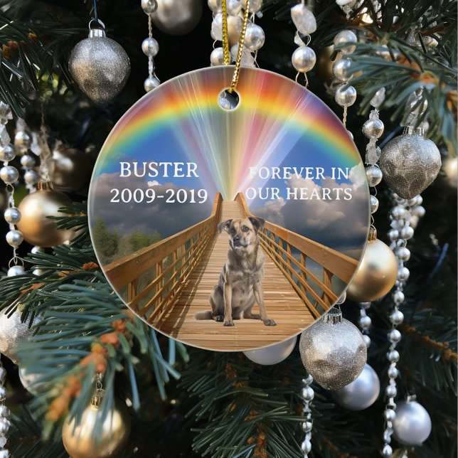Rainbow Bridge Pet Memorial Loss Customise  Ceramic Ornament (Creator Uploaded)