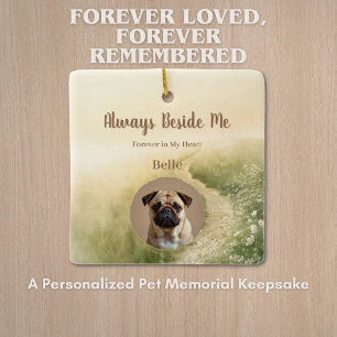 Rainbow Bridge Pet Memorial Ornament with Photo