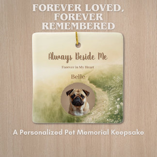 Rainbow Bridge Pet Memorial Ornament with Photo