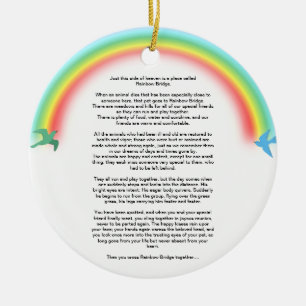 Rainbow bridge pet memorial photo Ornament