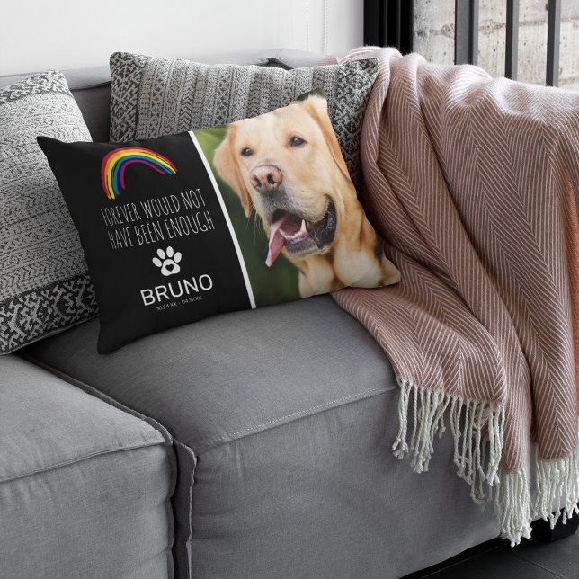 Rainbow Bridge Pet Photo Memorial Keepsake Decorative Cushion (Creator Uploaded)