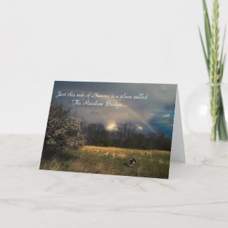 Rainbow Bridge Pet Sympathy Card (Blank inside)