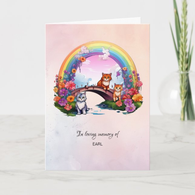 Rainbow Bridge Pet Sympathy Sentiment Card (Front)