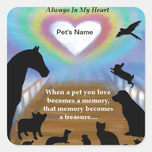 Rainbow Bridge Pets Square Sticker (Front)