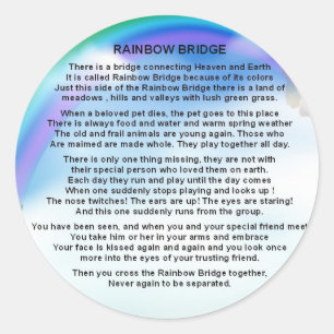 Rainbow Bridge Poem Classic Round Sticker
