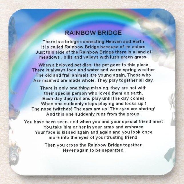 Rainbow Bridge Poem Coaster (Front)
