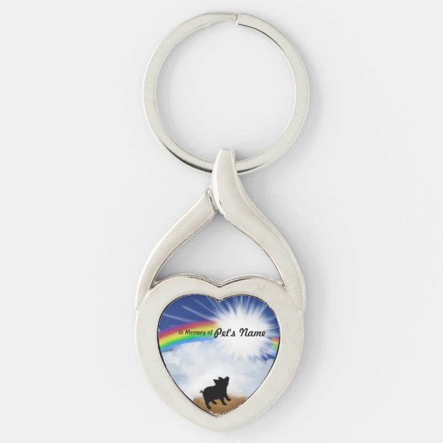 Rainbow Bridge Poem for Pigs Key Ring (Front)
