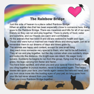 Rainbow Bridge Poem Square Sticker
