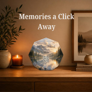 Rainbow Bridge QR Code Memorial Block Custom