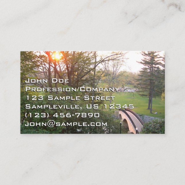 Rainbow Bridge Sunset at Grove City College Business Card (Front)