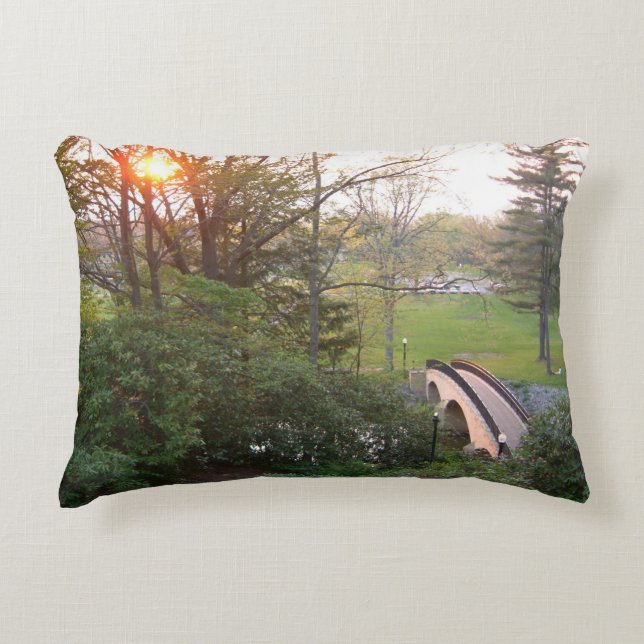 Rainbow Bridge Sunset at Grove City College Decorative Cushion (Front)