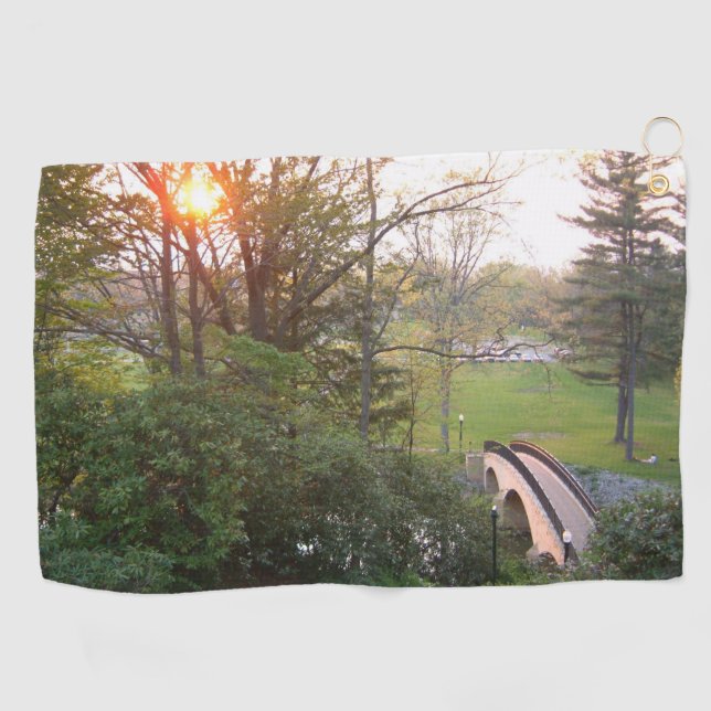 Rainbow Bridge Sunset at Grove City College Golf Towel (Horizontal)