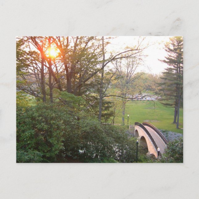 Rainbow Bridge Sunset at Grove City College Postcard (Front)