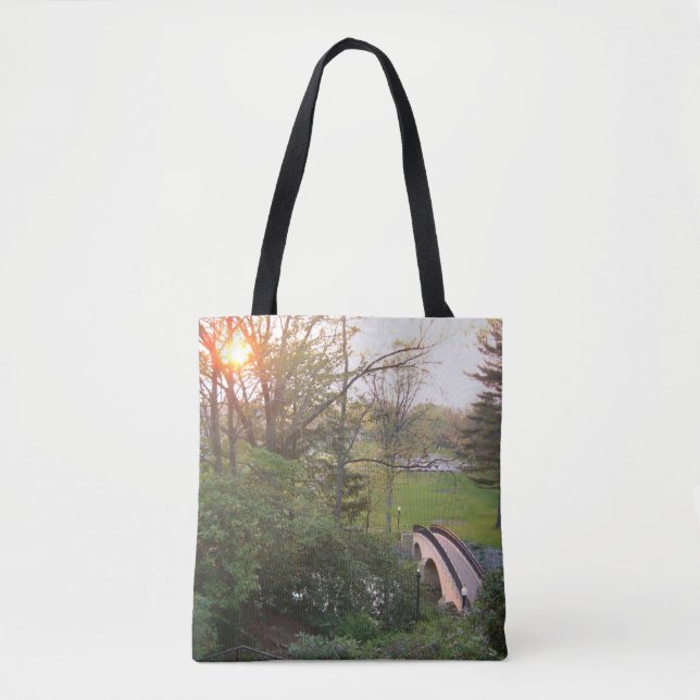 Rainbow Bridge Sunset at Grove City College Tote Bag (Front)