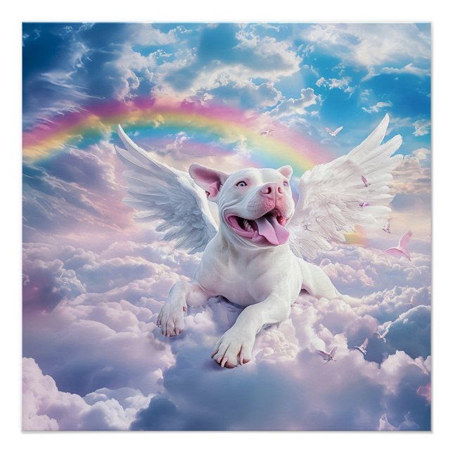 Rainbow Bridge, White Dog in Heaven  Poster (Front)