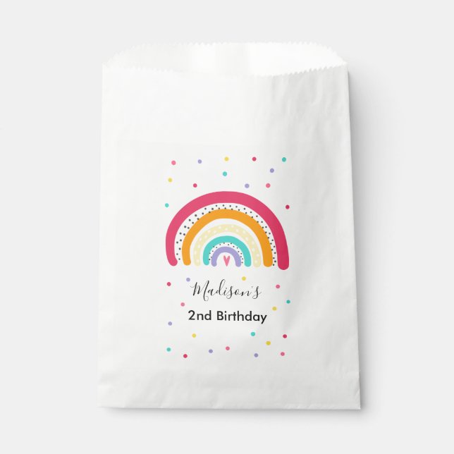 Rainbow Bright Birthday Party Favour Bag (Front)