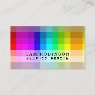 Rainbow Bright Colourful Cool Graphic Designer Business Card