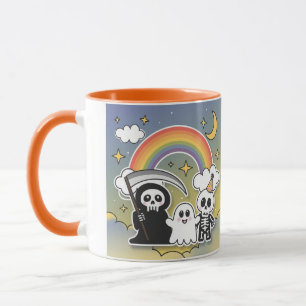 Rainbow Bright Grim Reaper and Friends Mug