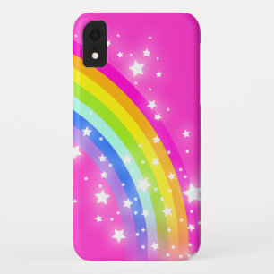 Rainbow bright pink kids iphone case