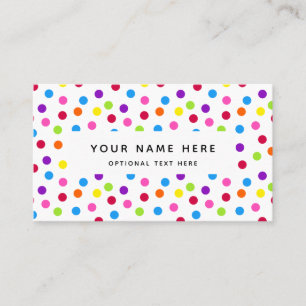 Rainbow Bright Polka Dots Confetti Pattern Business Card