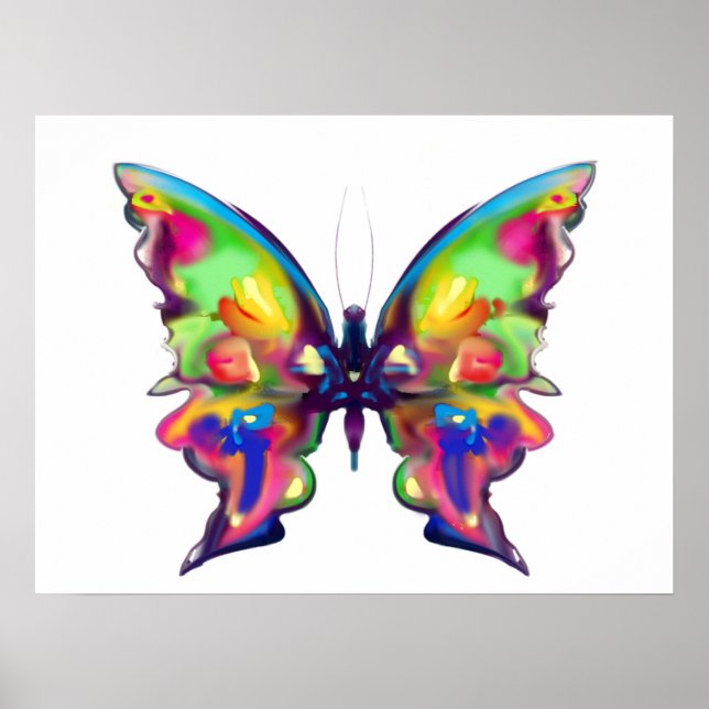 Rainbow Bright Pretty Butterfly Poster (Front)