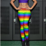 Rainbow Bright Striped Gay Pride Bold Colourful Leggings<br><div class="desc">Cute rainbow patterned leggings with bright red,  orange,  yellow,  green,  blue,  and purple horizontal stripes. The perfect pair of pants to wear to a pride parade or LGBT pride march. These are bold and fun!</div>