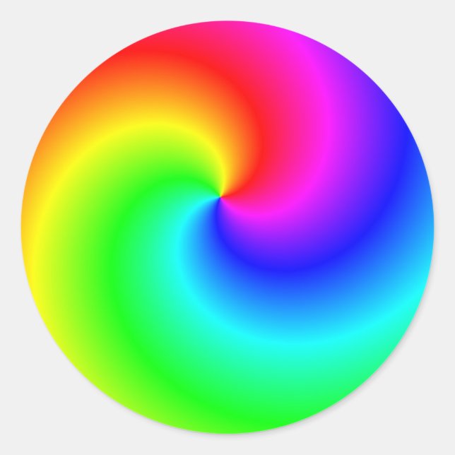 Rainbow bright swirls classic round sticker (Front)
