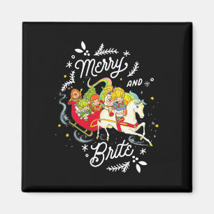 Rainbow Brite Christmas Merry And Brite Sleigh Rid Magnet