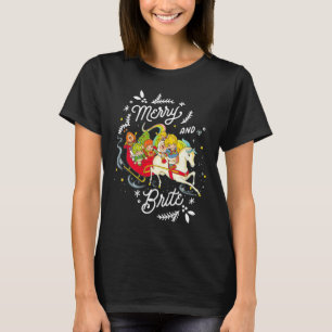 Rainbow Brite Christmas Merry And Brite Sleigh Rid T-Shirt