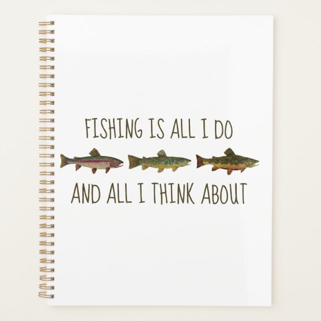 Rainbow Brown Brook Trout Fishing Quote Planner (Front)