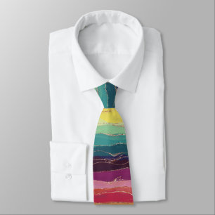 Rainbow Brush‑Stripe Pride Tie