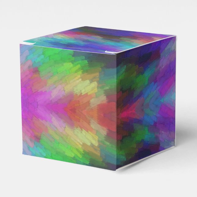 Rainbow Brush Strokes Favour Box (Front Side)