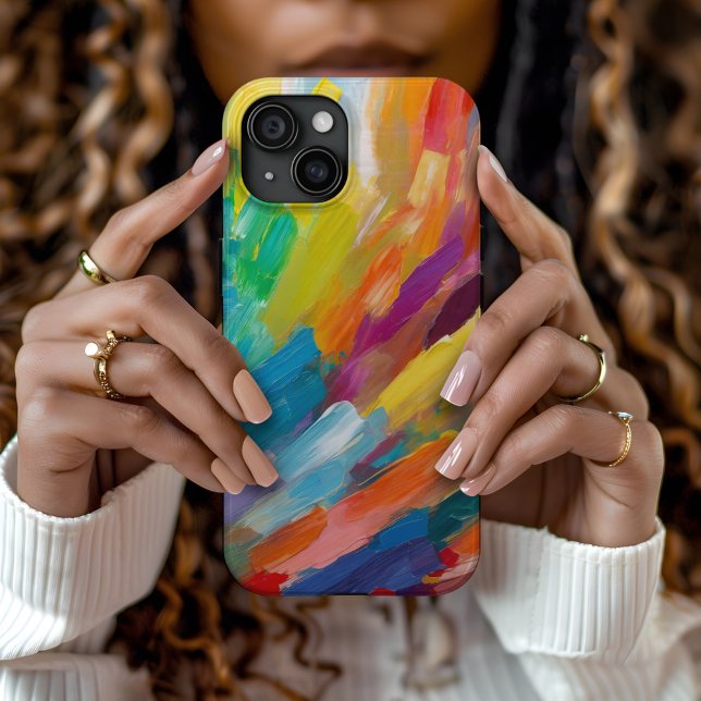 Rainbow Brush Strokes Modern Abstract Art  Case-Mate iPhone Case (Creator Uploaded)
