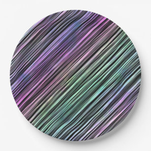 rainbow brush strokes on black : paper plate