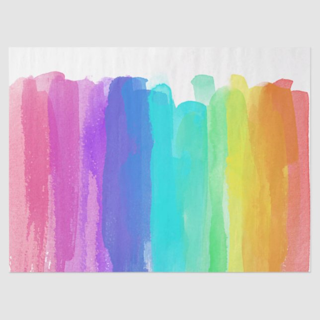 Rainbow Brushstrokes Artist Colourful Fun Gift Wra Tissue Paper (Front)